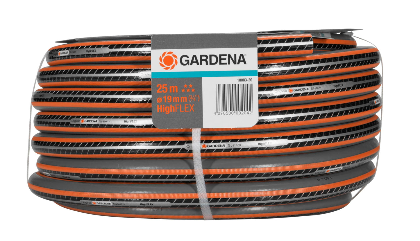 Gardena Comfort Highflex Hose 19 mm (3/4 inch), 25 m: Garden Hose with Power-Grip Profile, 30 bar Bursting Pressure, dimensionally Stable,