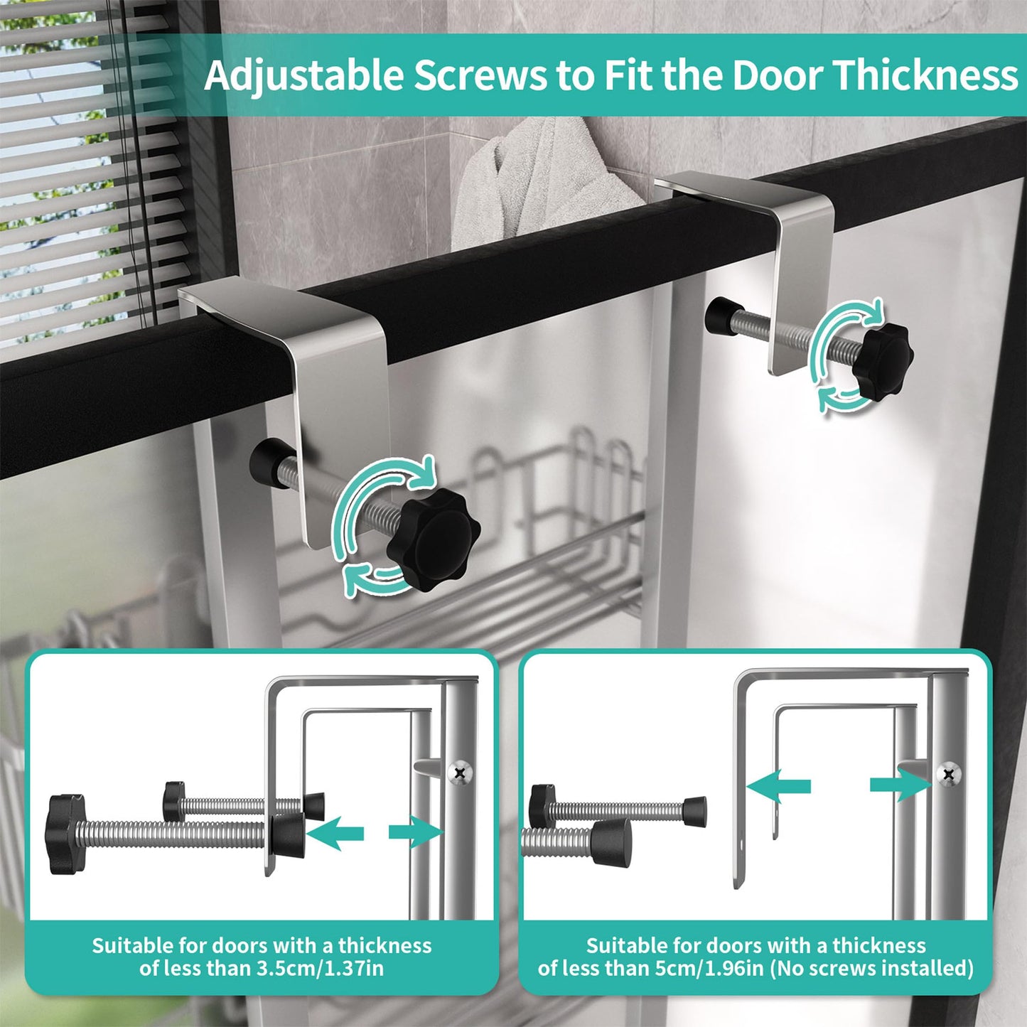 HapiRm Over Door Shower Caddy - 4 Tier Adjustable Shower Caddy Hanging