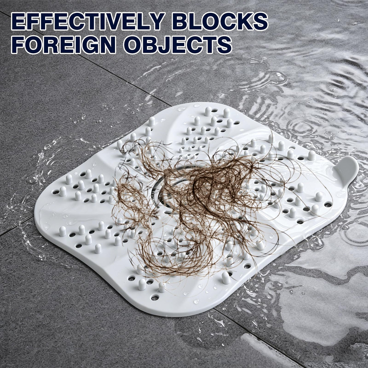Shower Drain Cover Silicone Shower Drain Hair Catcher with Suction Cups