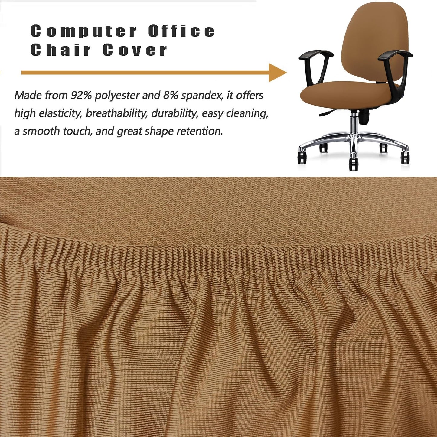 DHXYZZB Office Chair Cover 2 Piece Protective Stretchable Chair Seat Covers Stretch Chair Slipcover