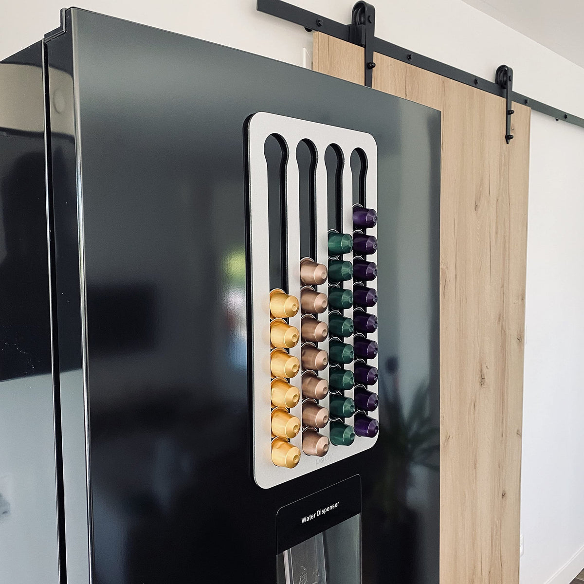 PODY? ? Holder, Storage for Coffee Capsules, Pods ? Magnetic ? Compatible with Nespresso Classic ? Silver Aluminium Composite