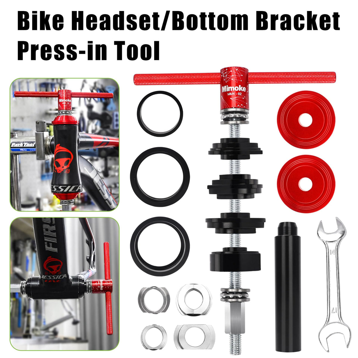 Mimoke Bicycle Bottom Bracket Install and Removal Tool for BB86 BB30 BB91 BB92 PF30 Mountain Road Bike headset Press in Tool (Red)