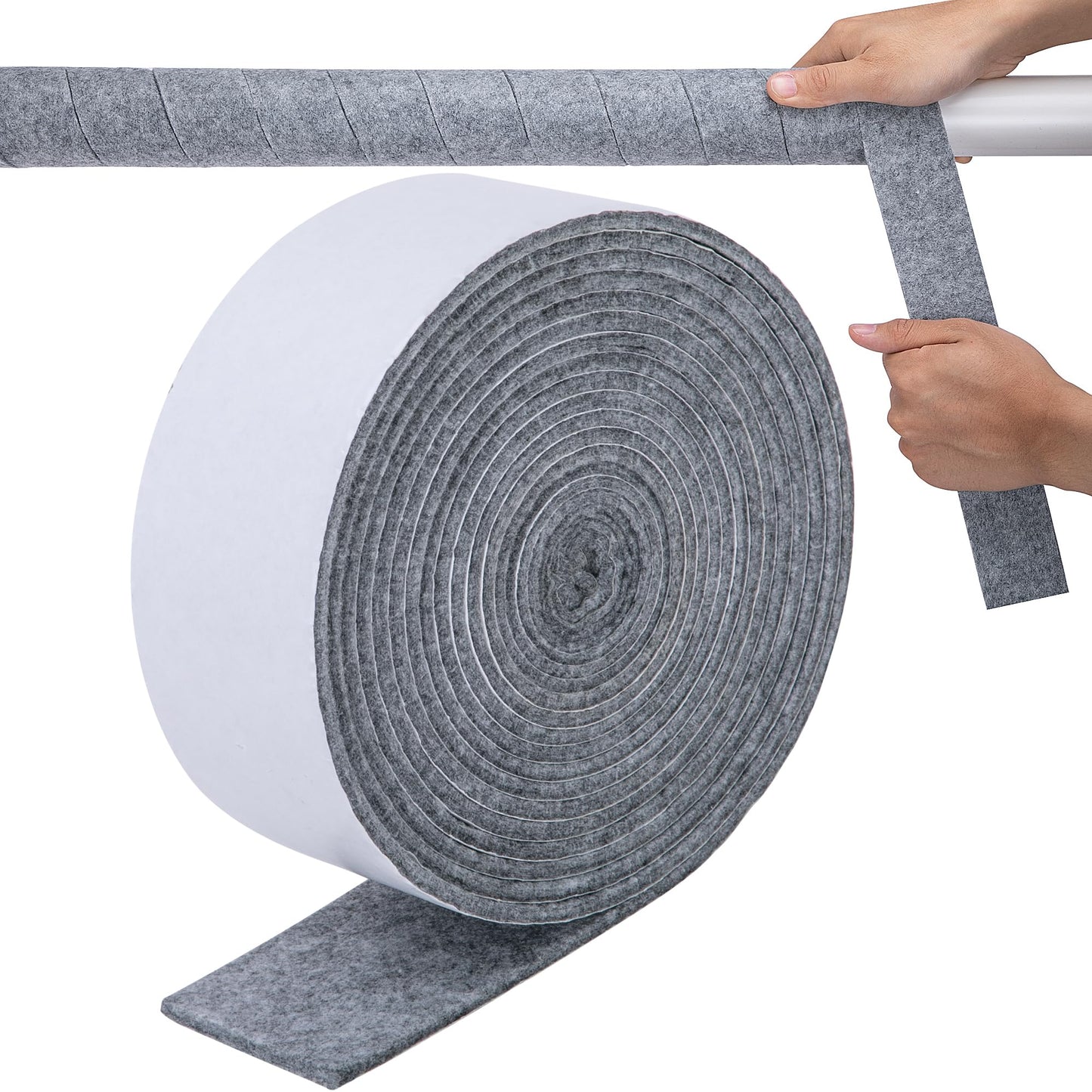 16.4Ftx2.4inch Pipe Wrap Insulation Tape - Pipe Insulation Lagging Wrap - Felt Adhesive Wrap Cover for Outdoor Indoor Cold Hot Water Pipes,Winter