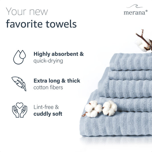 Merana OSLO towel set | quick-drying, soft & lint-free | terry luxury quality | 100% cotton terrycloth | OEKO-TEX | 590 GSM | guest & face towel
