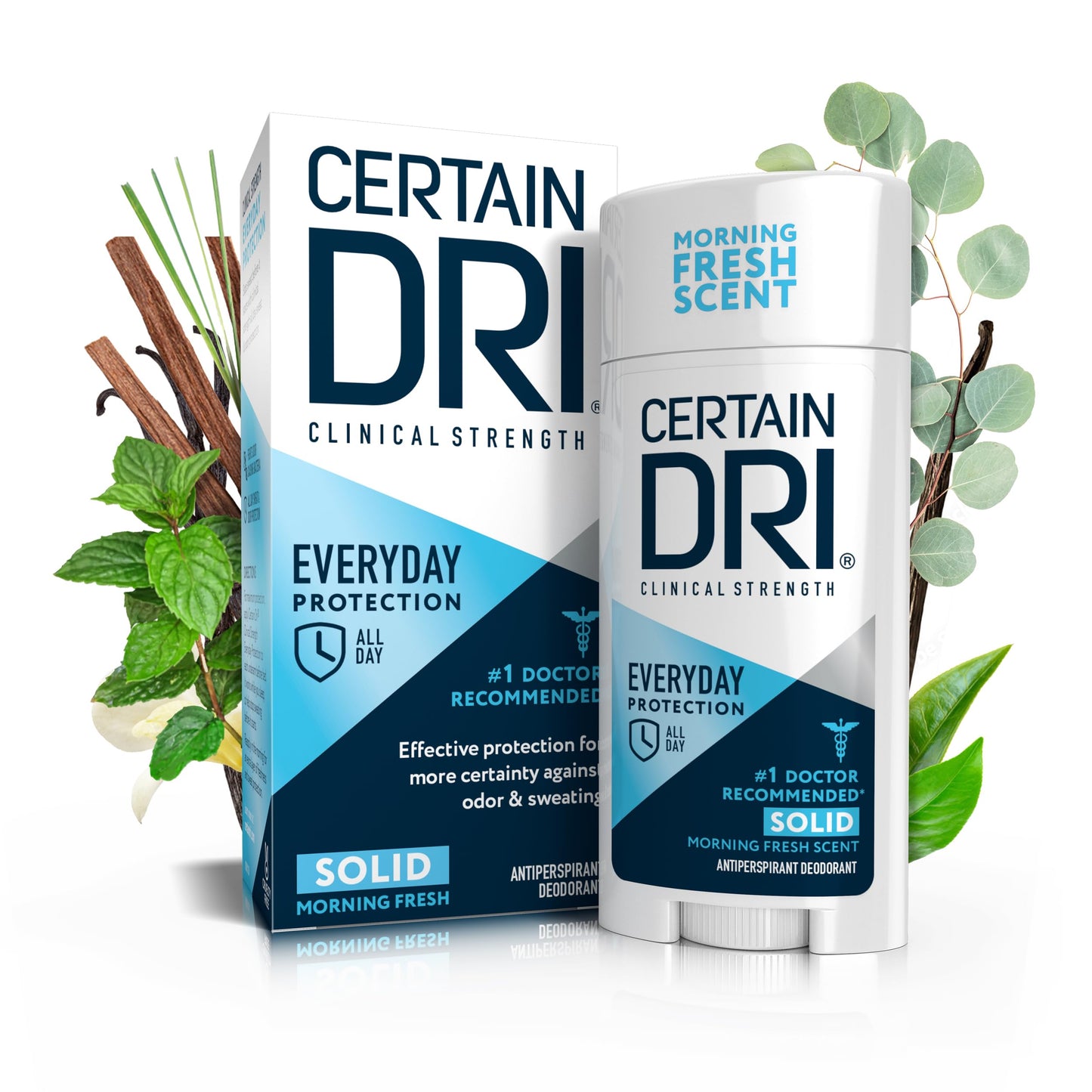 Certain Dri Antiperspirant Deodorant | Everyday Strength Clinical | All Day Protection Against Odor and Sweating | Solid | 2.6 oz.