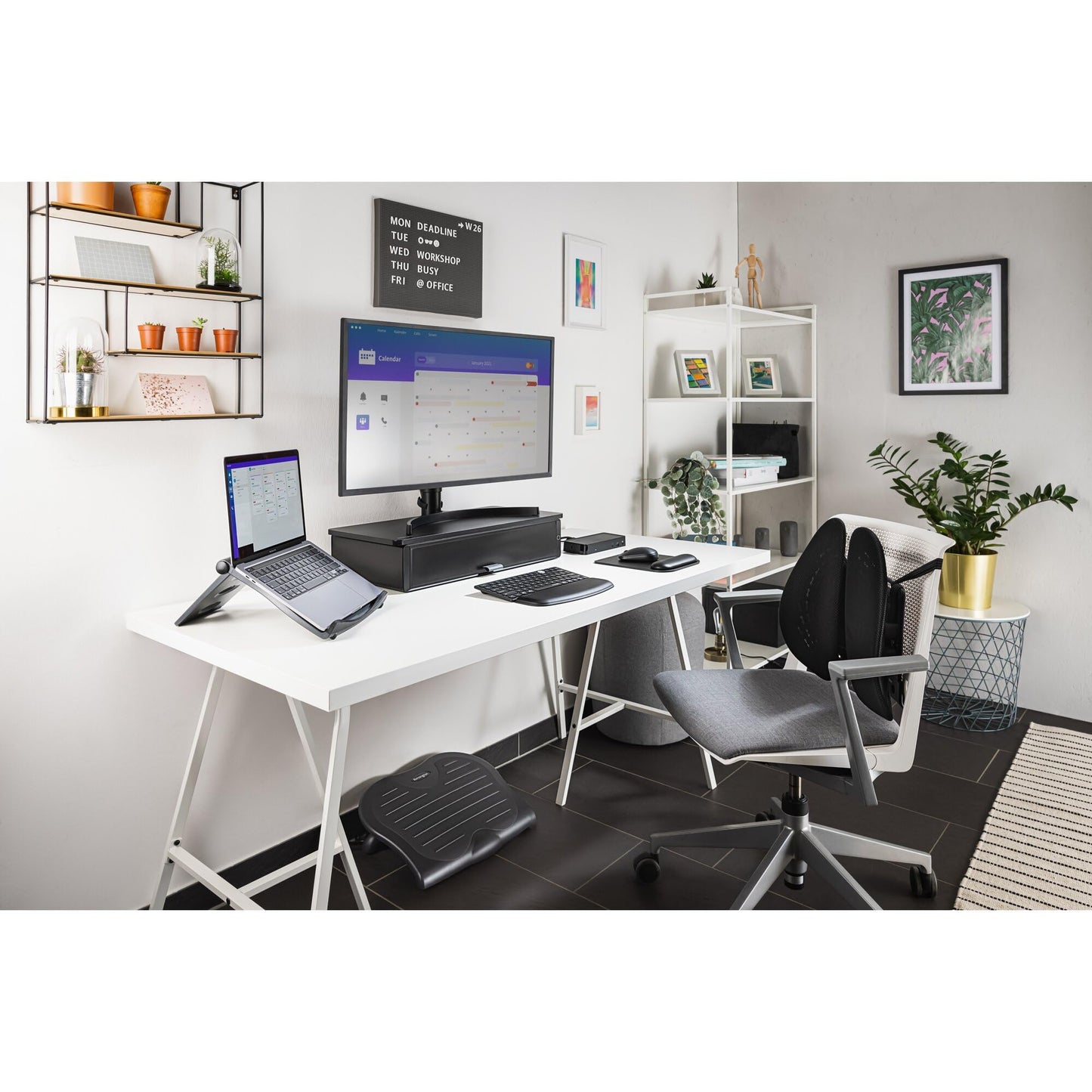 Kensington SmartFit Conform Back Rest - Ergonomic & Height Adjustable Lumbar Support Rest (K60412WW), Black
