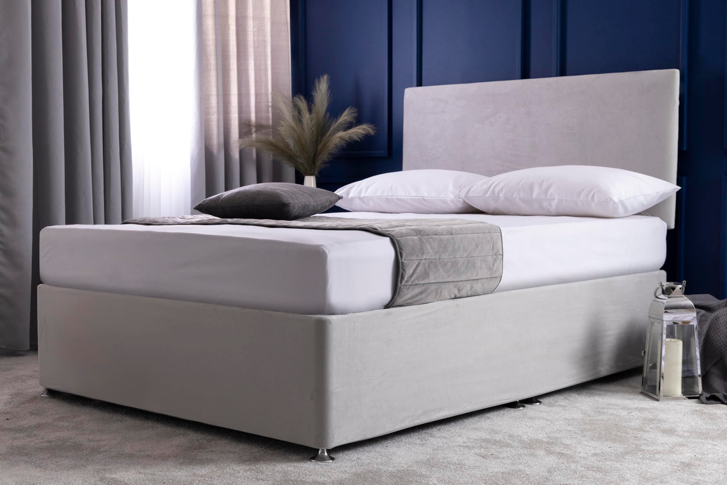 Belledorm 19" Extra Deep Base Wrap Valance Sheet - Transforms a drab looking bed base divan - Luxury Faux Suede (Cloud, King)