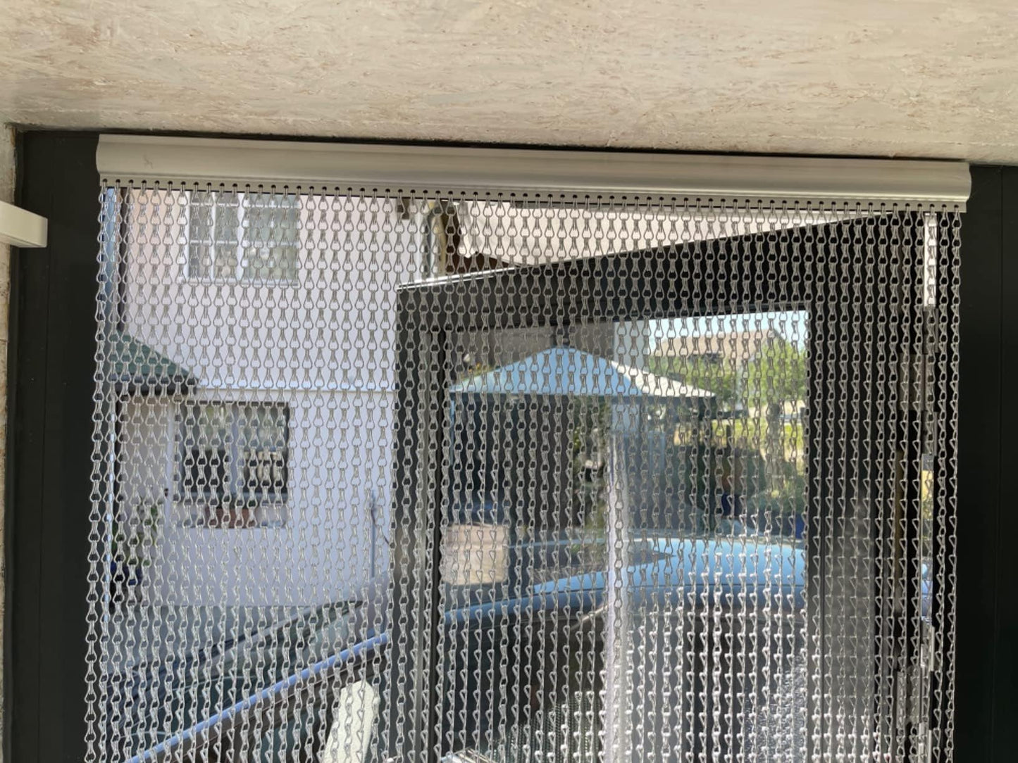 Chawniao 100cm x 210cm Premium Aluminium Fly Door Chain Curtain for doorways, Fly Screens Metal Insect Screen Blinds