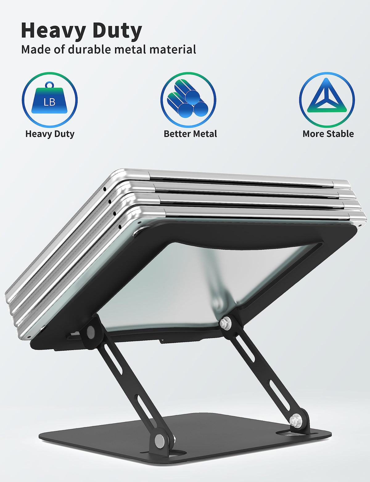 SOUNDANCE Adjustable Laptop Stand, Portable Laptop Riser, Ergonomic Design Computer Holder