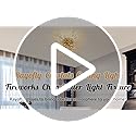 Rayofly Modern Crystal Chandeliers Ceiling Light, Fireworks Chandelider, Gold K9 Crystals Ceiling Lights, Flush Mount Lighting, 6 G9 LED, Golden Lamps for Living Room, Bedroom, Dining Room, Hallway