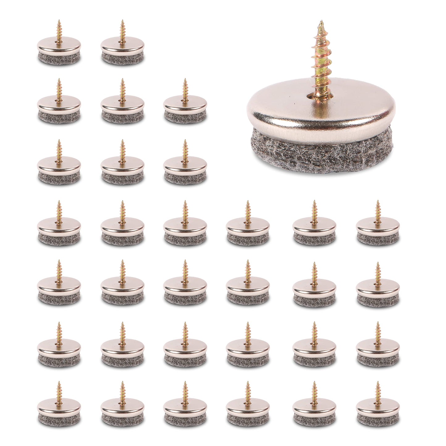 SIMALA Chair Leg Floor Protectors - 24mm Diameter Furniture Pads Floor Protectors, 5MM Thick For Durability. 32 Pack Felt Pads For Furniture Feet with