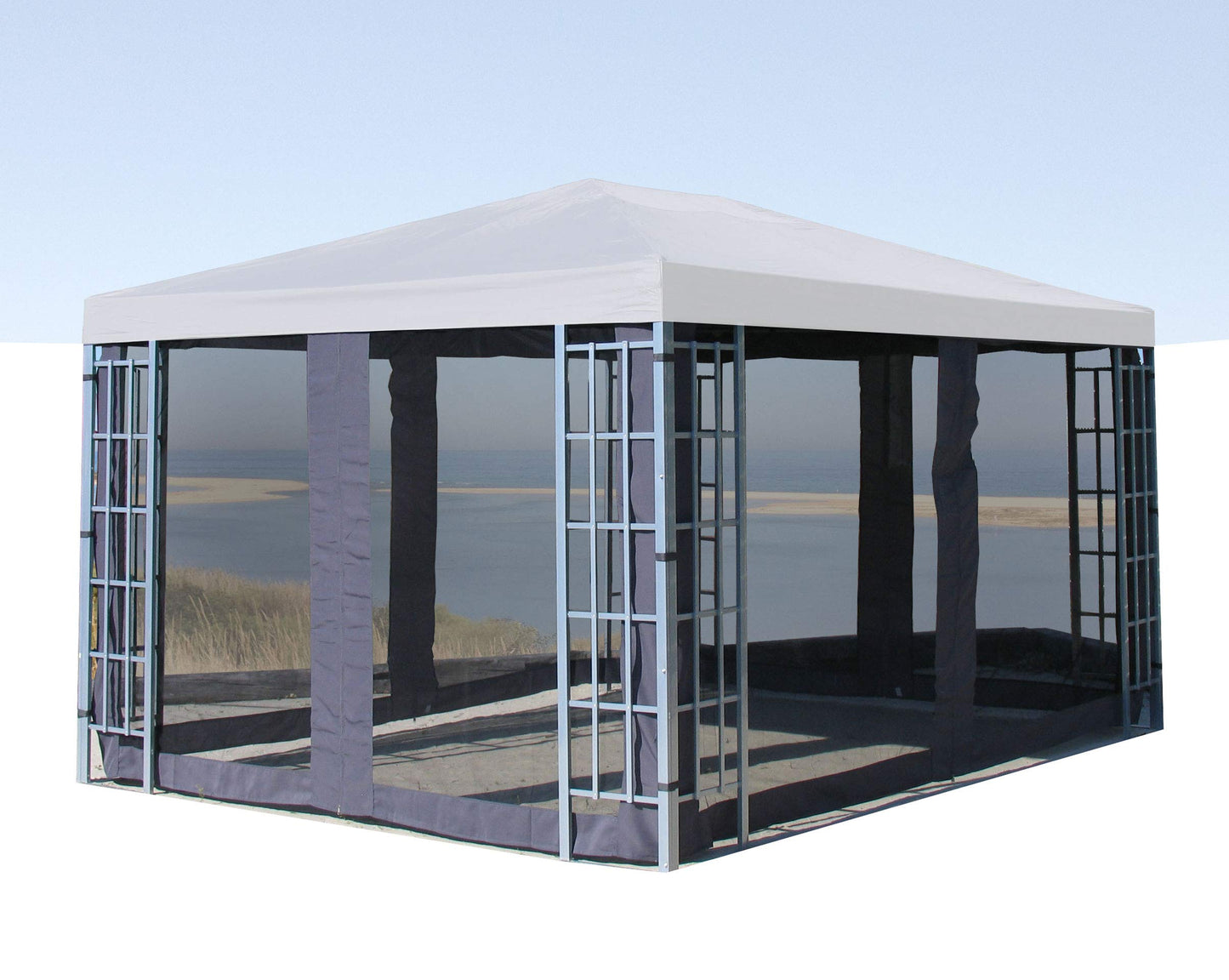 Quick-Star 4 Side Panels with Mosquito Net for Rank Gazebo 3x4m Side Panel Anthracite