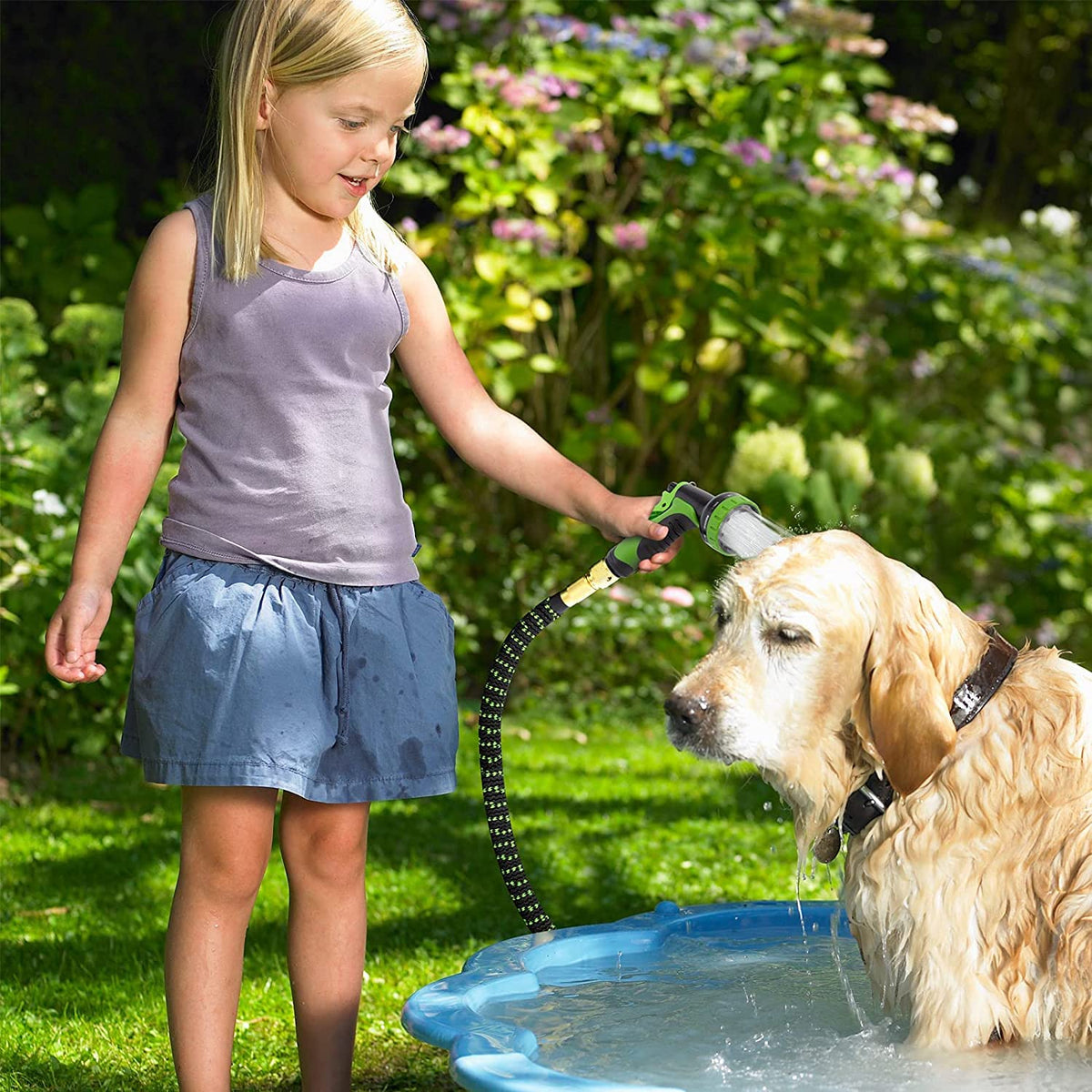 Garden Hose 75FT Expandable Garden Hose Kink-Free Flexible Water Hose with 10-Pattern Spray Nozzle