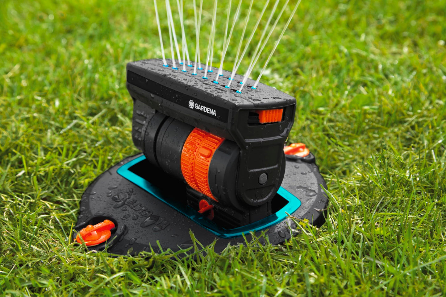 Gardena OS 140 pop-up rectangular sprinkler: sprinkler system for square and rectangular areas up to 140 m? in size, fitted flush to the ground