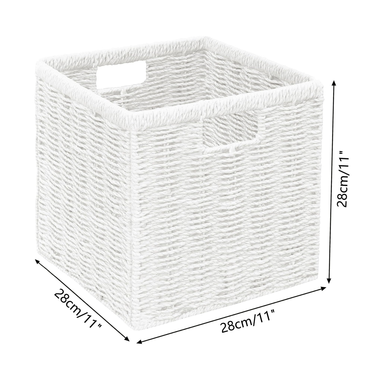 Vagusicc Wicker Storage Basket, Foldable Storage Cubes Organizer Bins, Handwoven Storage Baskets for Shelves Closet Wardrobe Bathroom