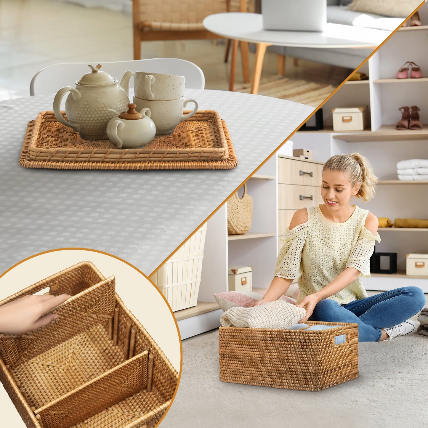 GaiaMade Rattan Storage Basket with lid