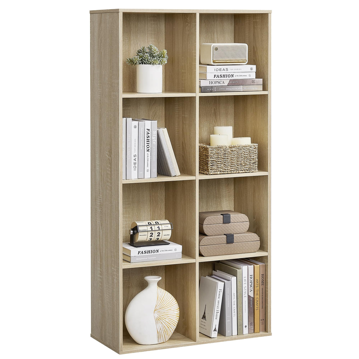 VASAGLE 8-Cube Bookcase, Bookshelf, Cube Storage Unit, Wooden Bookcase and Display Shelf, Freestanding Cabinet Unit for Office, Living Room, Bedroom,