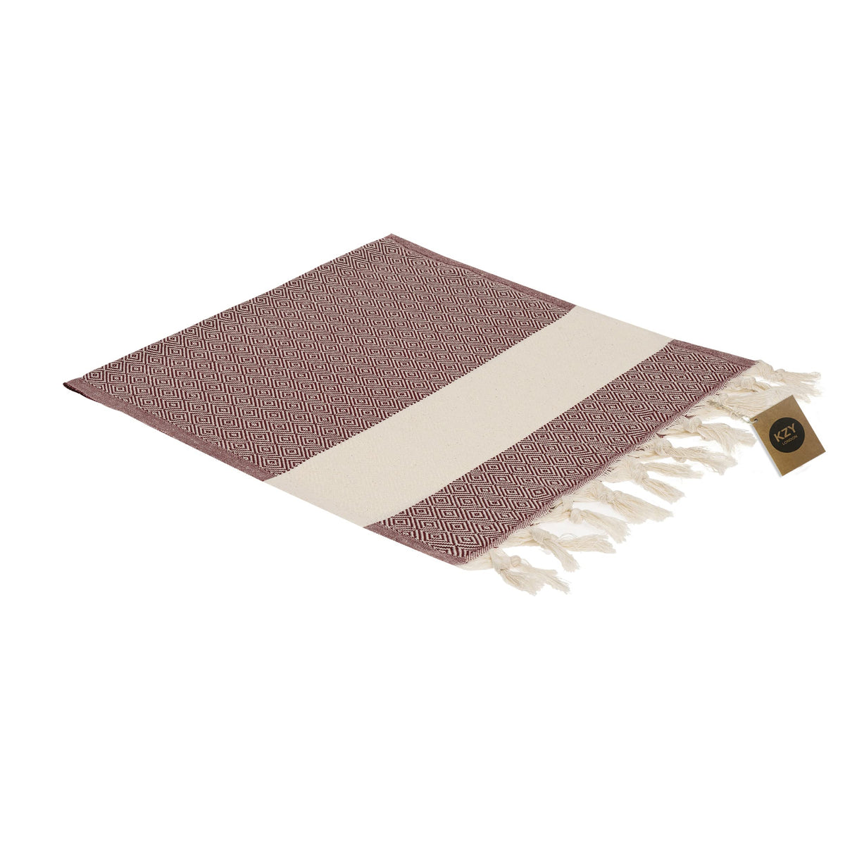 KZY LONDON Turkish Hand Towel Set of 2 - Towel for Kitchen and Bathroom - 50x100cm, 18,5x40 Inches
