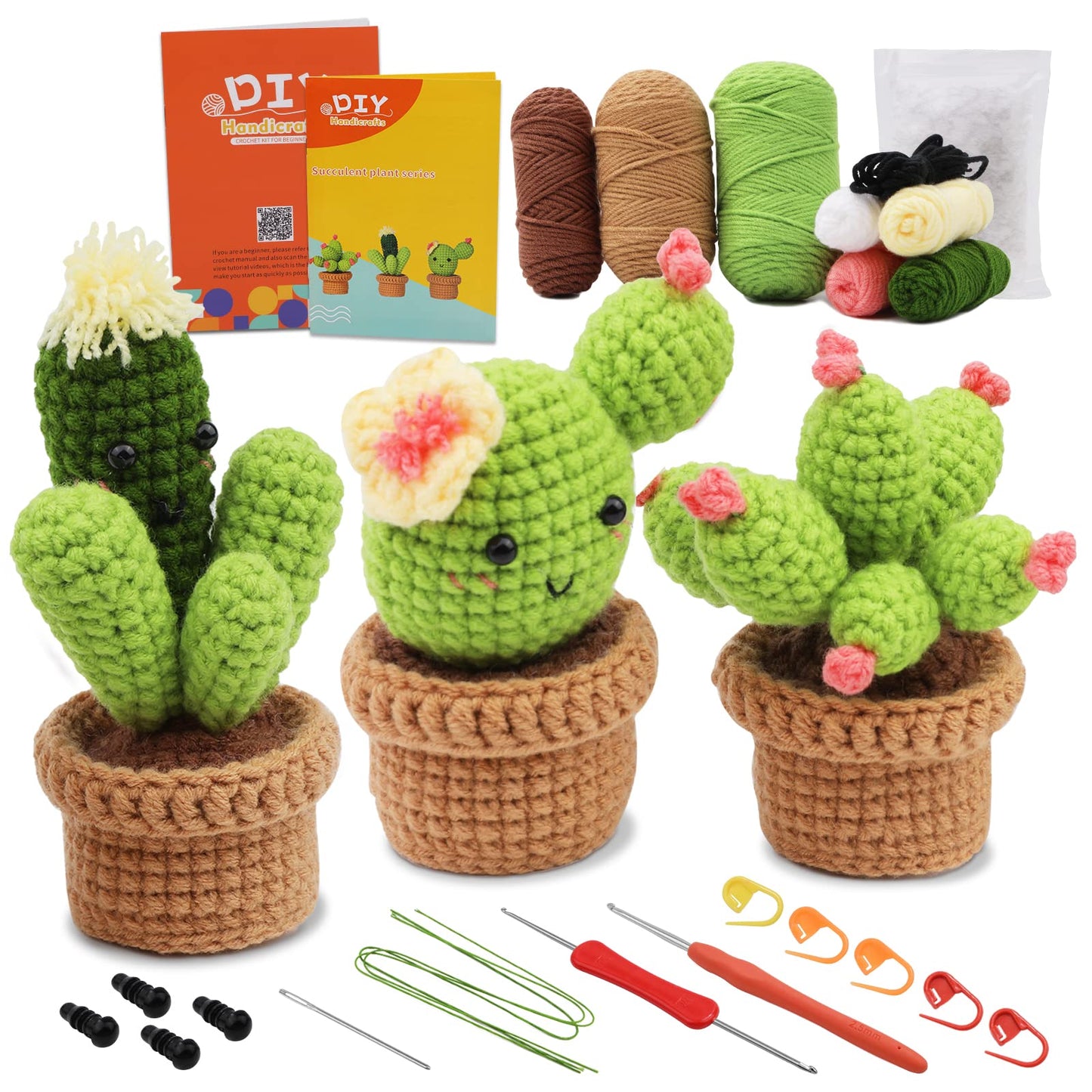 Namner Crochet Kit for Beginners, Crochet Starter Kit, for DIY Handcrafts with Crochet Hooks, Yarn, Hand Sewing Needle, Stitch Markers and Instruction