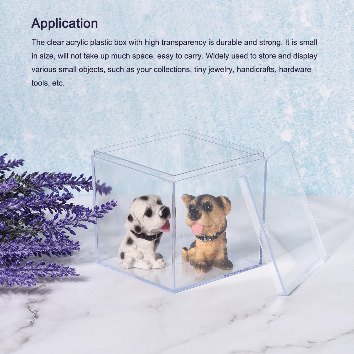 sourcing map Clear Acrylic Plastic Storage Box Square Cube Display Case with Lid, 5.1x5.1x5.1cm Container Box for Small Item, Pack of 2