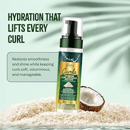 Vatika Naturals Curls Curl Defining Mousse – Defines & Hydrates Curls for Curly Hair
