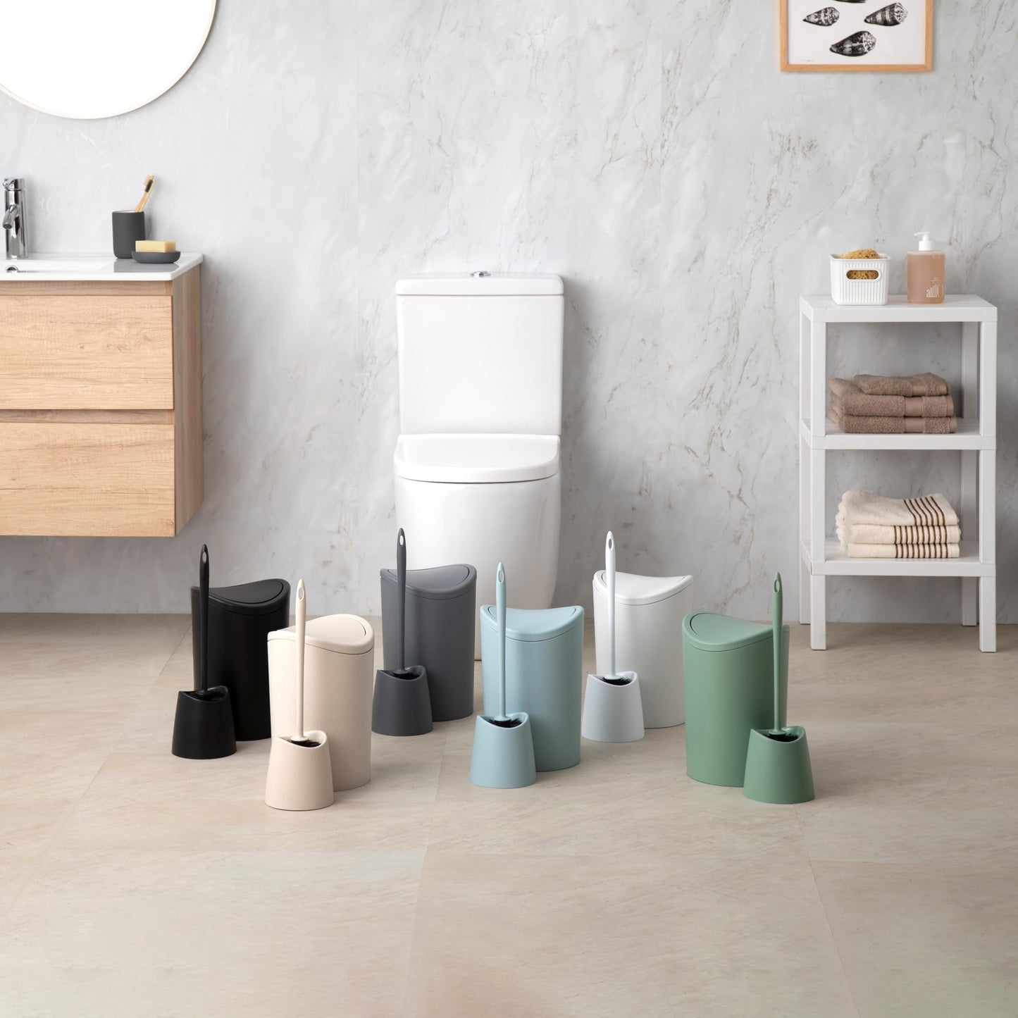 TATAY Toilet Brush | Durable Materials | Modern Design | Fixed and Long-Lasting Brush for Great Hygiene | Bathroom Toilet Brushes | Made in Spain