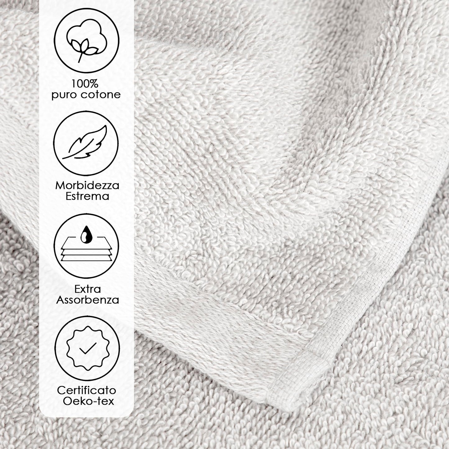 Ruggeri 4 Piece Guest Towel Set, 40x50 cm, Soft Cotton, White