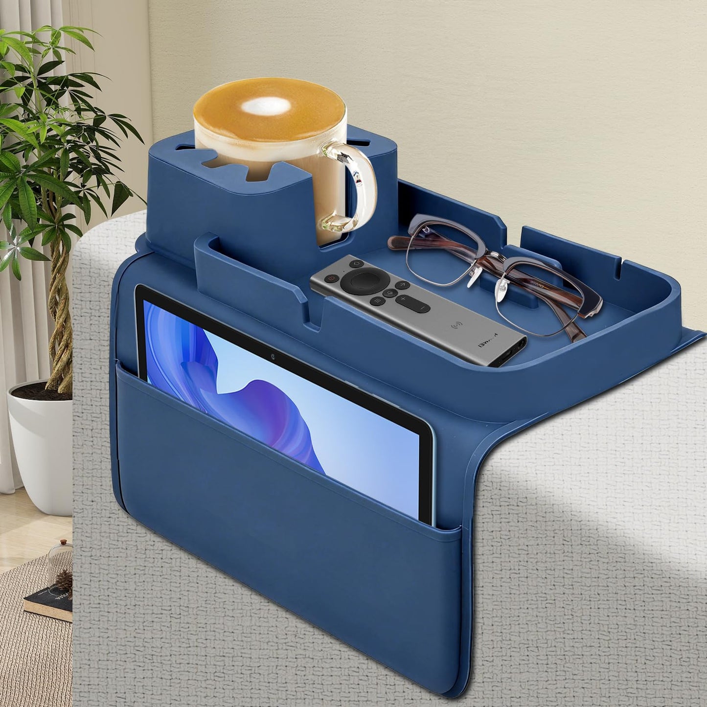 Foyucool Silicone Sofa Arm Tray, Anti-Slip Couch Cup Holder & Sofa Caddy