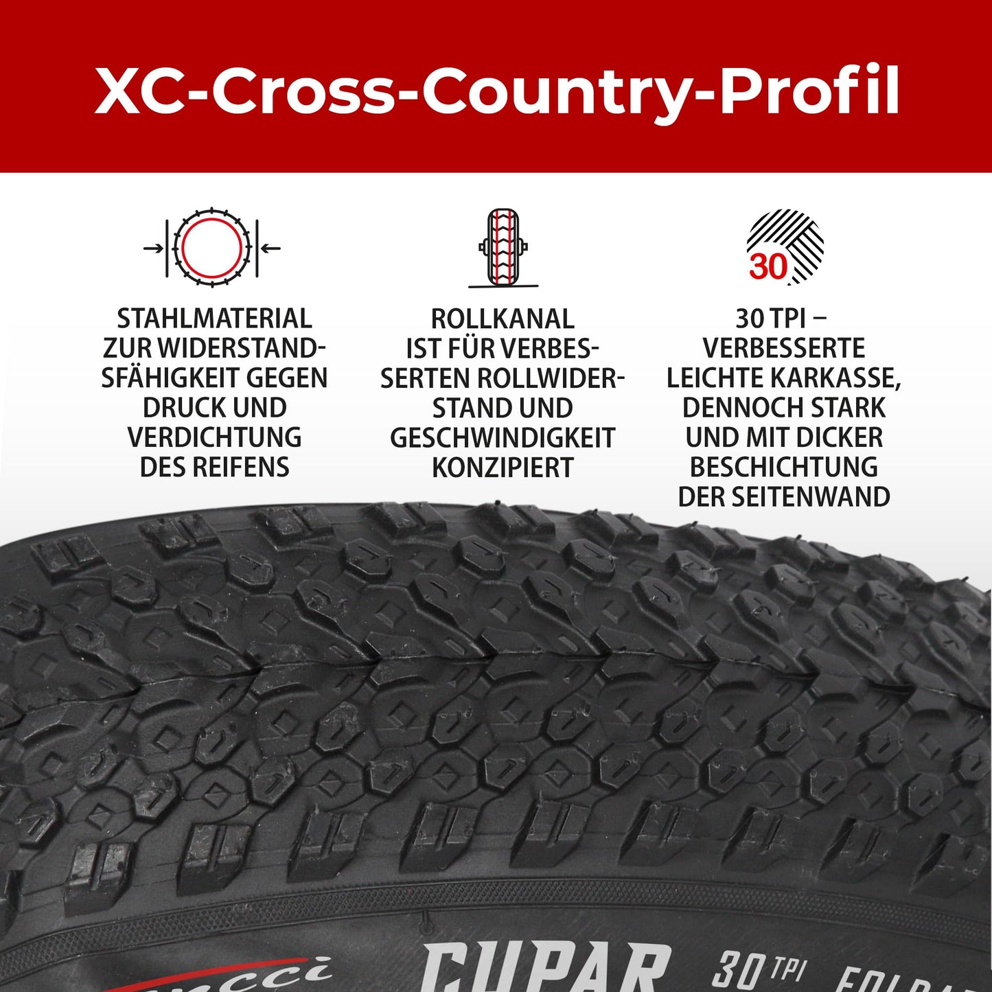 Fincci Pair 26 Inch Bike Tyres - Set Foldable Mountain Tyres 26 x 2.125 with 26 inch Inner Tube Schrader Bicycle Valve for MTB/Cross Country, Road