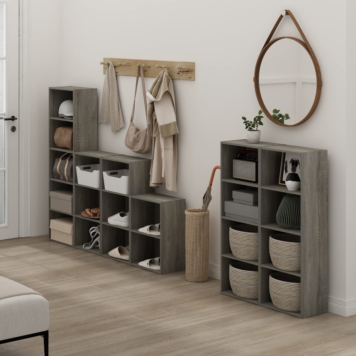 Furinno LUDER Book Shelf, 2-Tier Modern Bookshelf, Open Shelves Bookcase 9 x 16 x 21, for Living Room, Bedroom, Home Office, French Oak