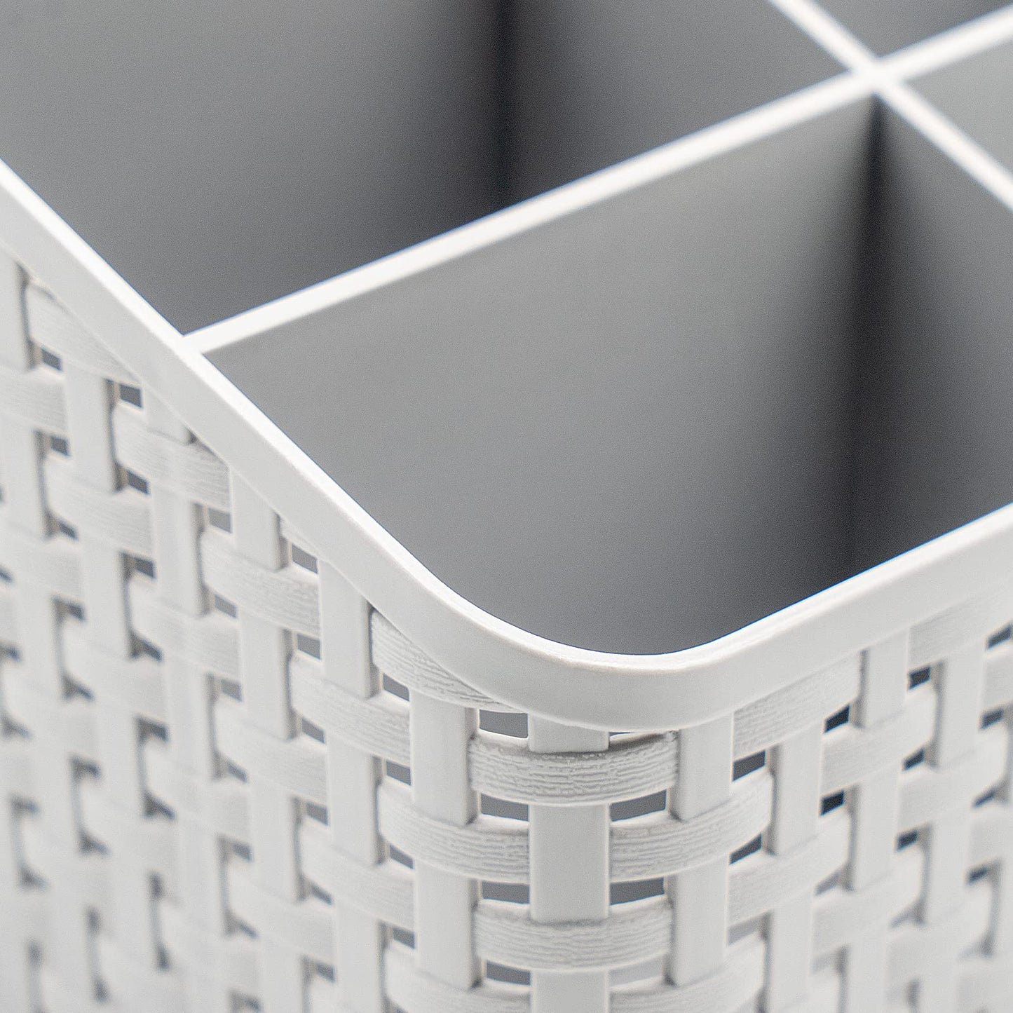 Fai Top 5 Grid Plastic Storage Basket Grey