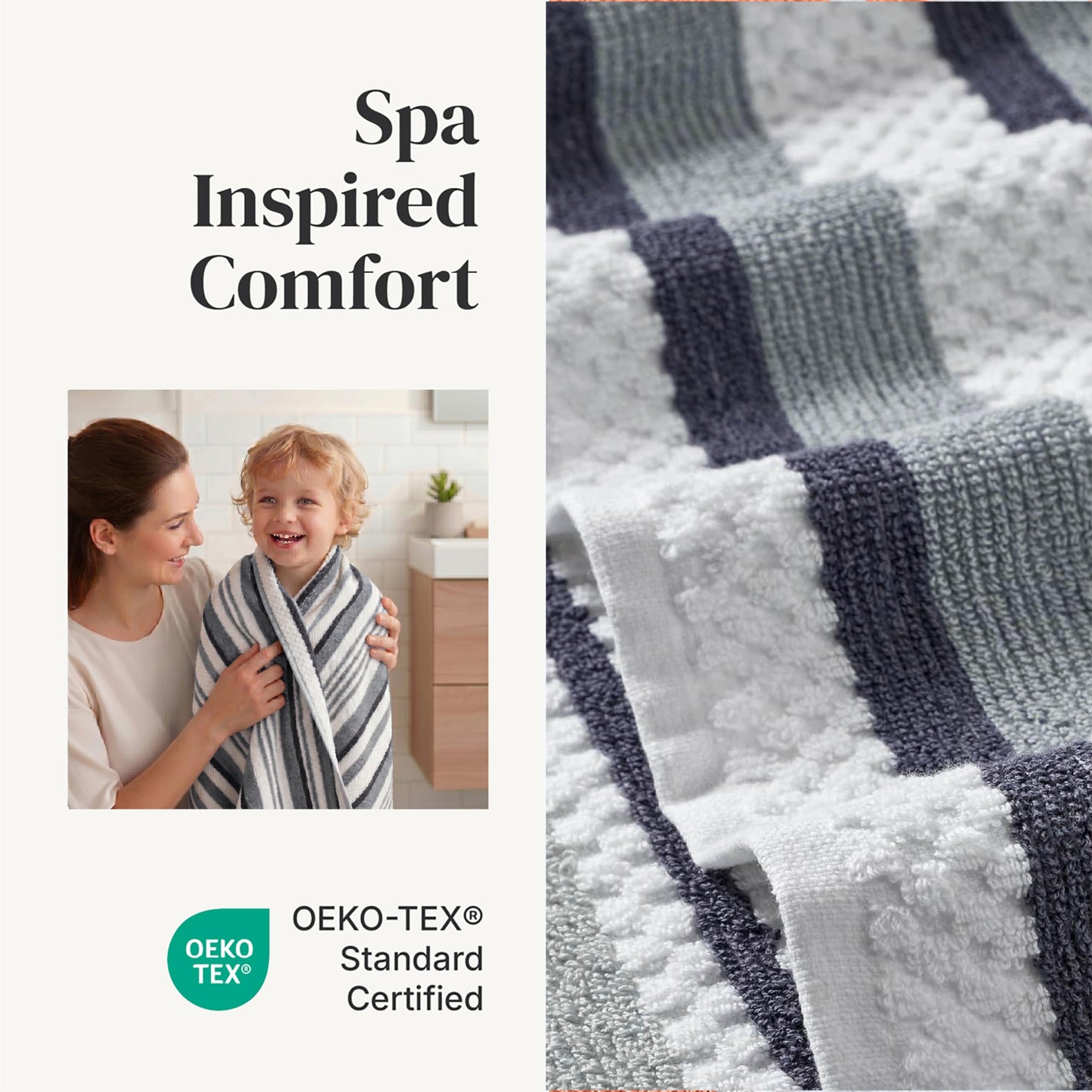 Modern Threads Pax 6-Piece Reversible Yarn Dyed Jacquard Towel Set - Bath Towels, Hand Towels, & Washcloths - Super Absorbent & Quick Dry