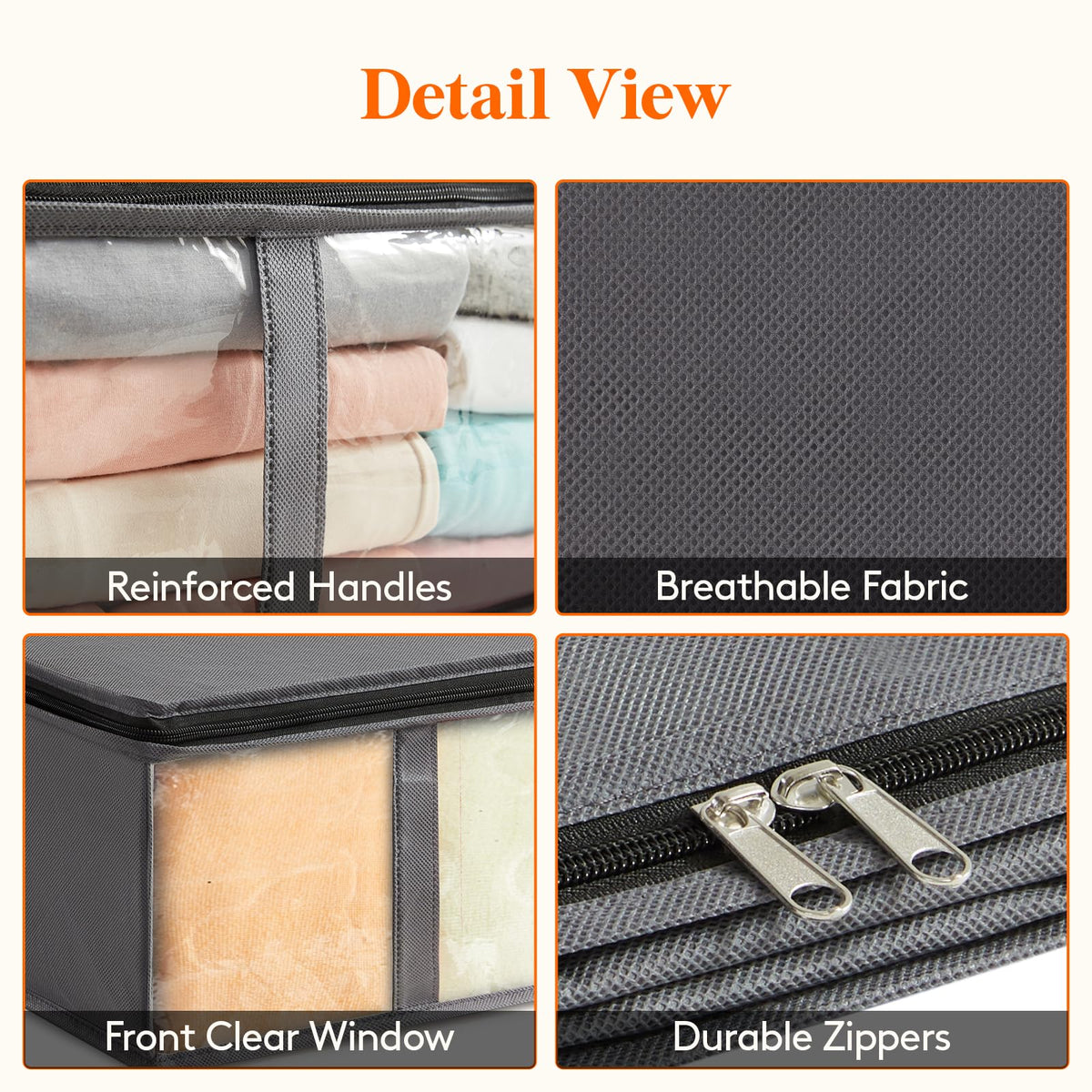 Lifewit 4 Pack Under Bed Storage,90L Clothes Storage Bags with Clear Window