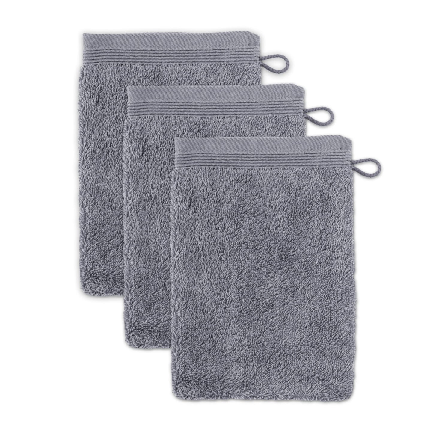 M?ve 3er set Superwuschel wash glove 15 x 20 cm made of 100% cotton, stone