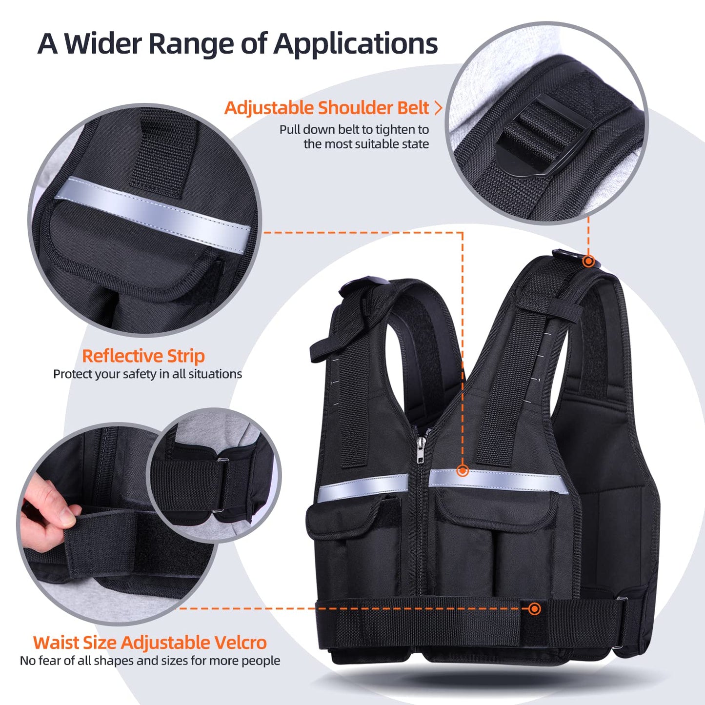 Sportneer Adjustable Weight Vest 0.9kg to 8kg, 9-in-1 Quickly Adjustable Running Vest for Men and Women, Strength Training, Calisthenics and Gym,