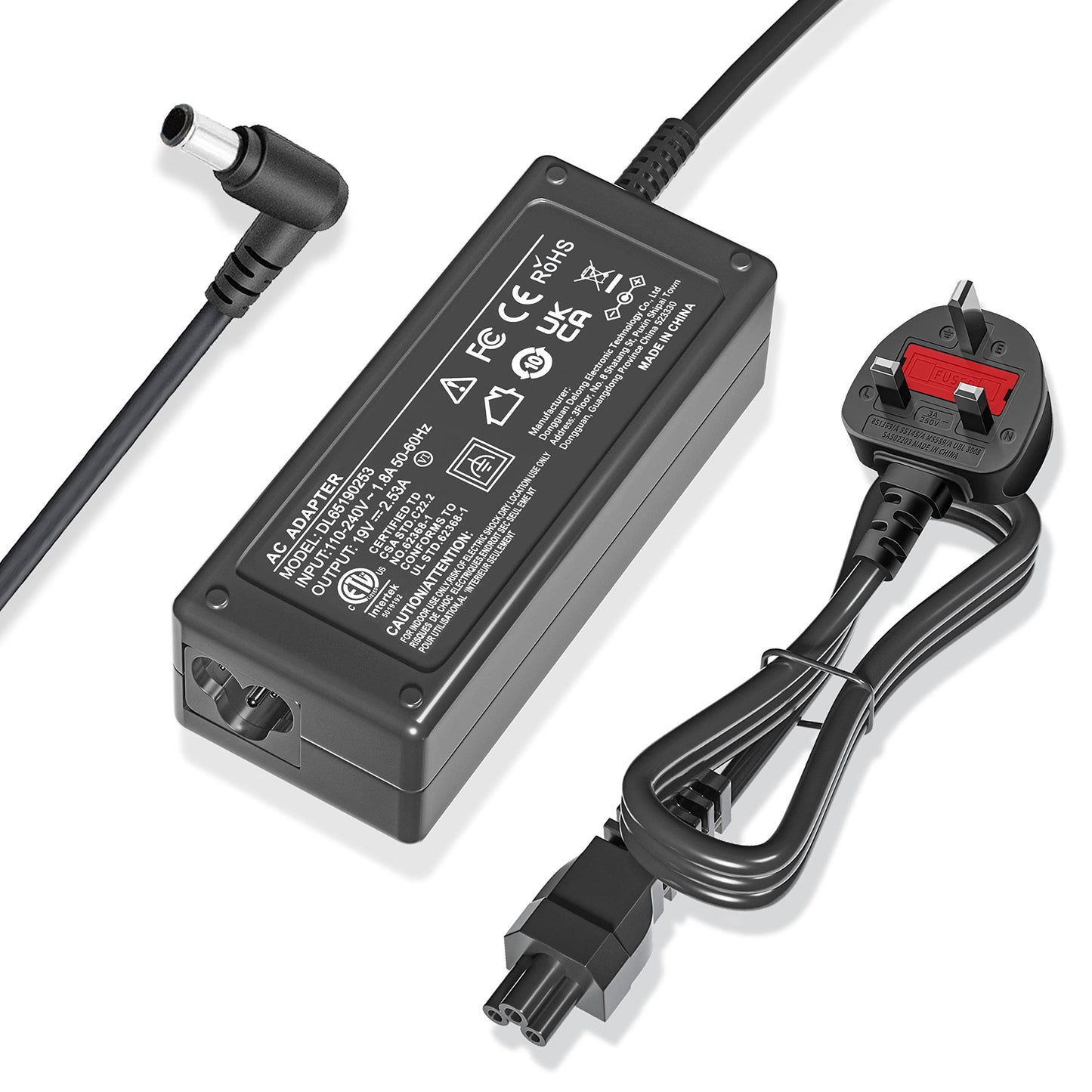19V 2.53A Adapter Charger for LG Electronics 19"20"22"23"24"27"29"34" Monitor LCD LED HD TV Widescreen Flatron IPS236V E2351T E2750VR E2290T E2360T;