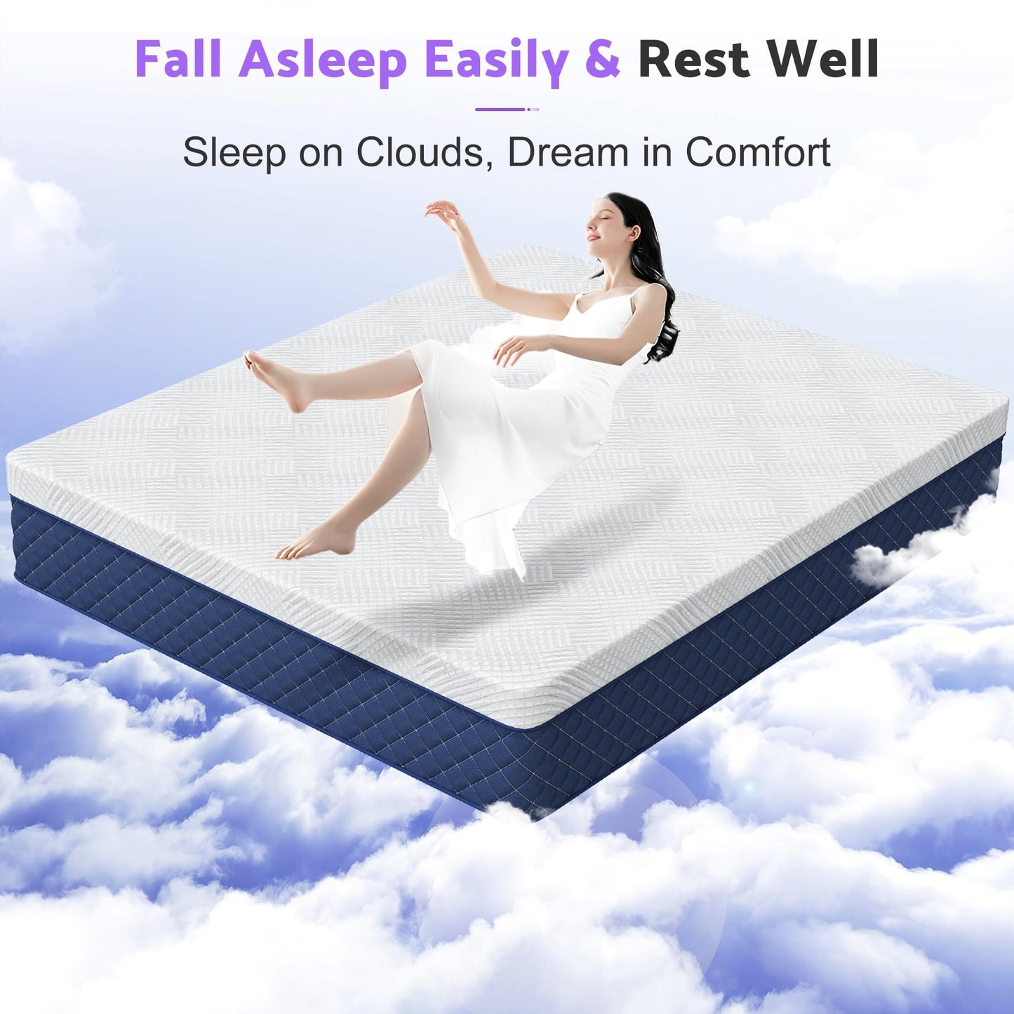Bednew Double Mattress 30cm, 12 Inch Innerspring Hybrid Mattresses Double 4FT6 with Breathable Foam and Pocket Spring For Cool Comfort Sleep