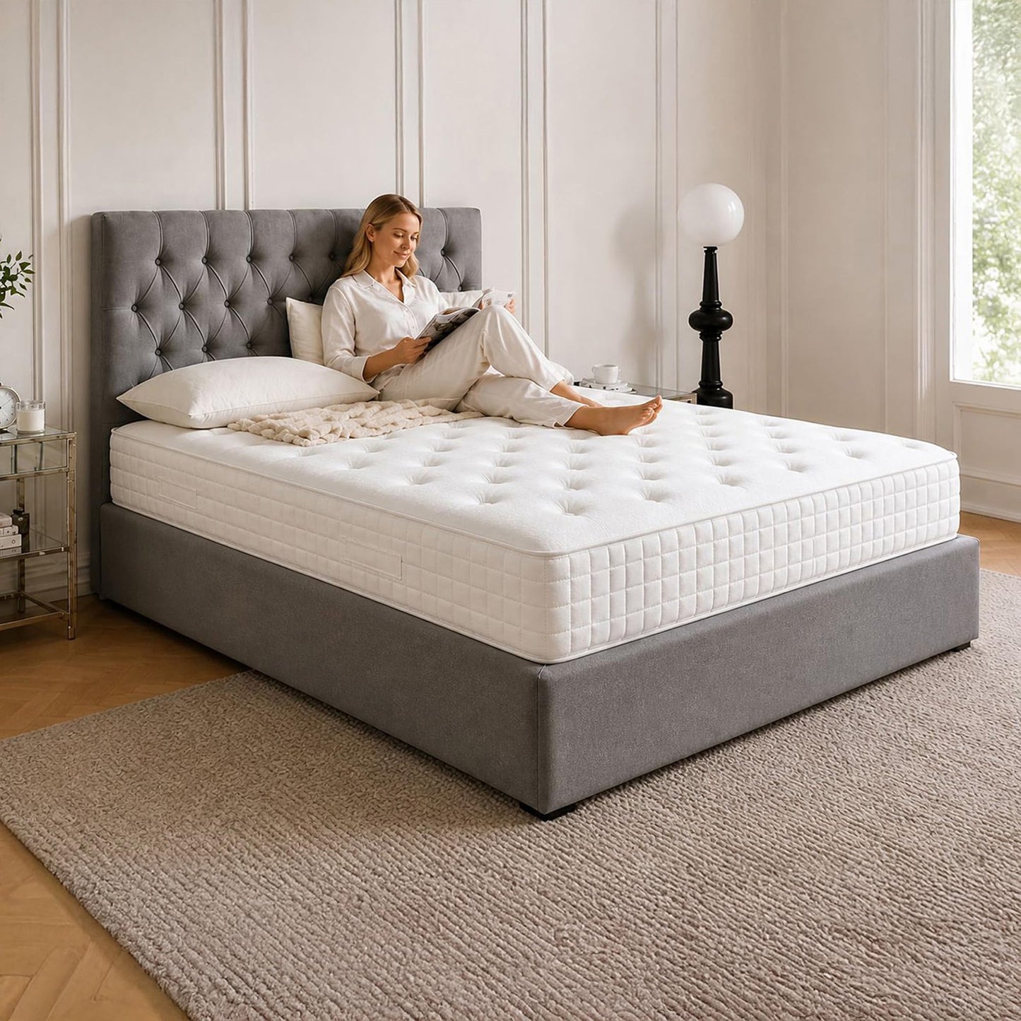 Sana Essentials Single Mattress 3FT, 7-Zone Pocket Sprung Foam Support for Comfort, Medium Firm Orthopaedic Design, Motion Isolation