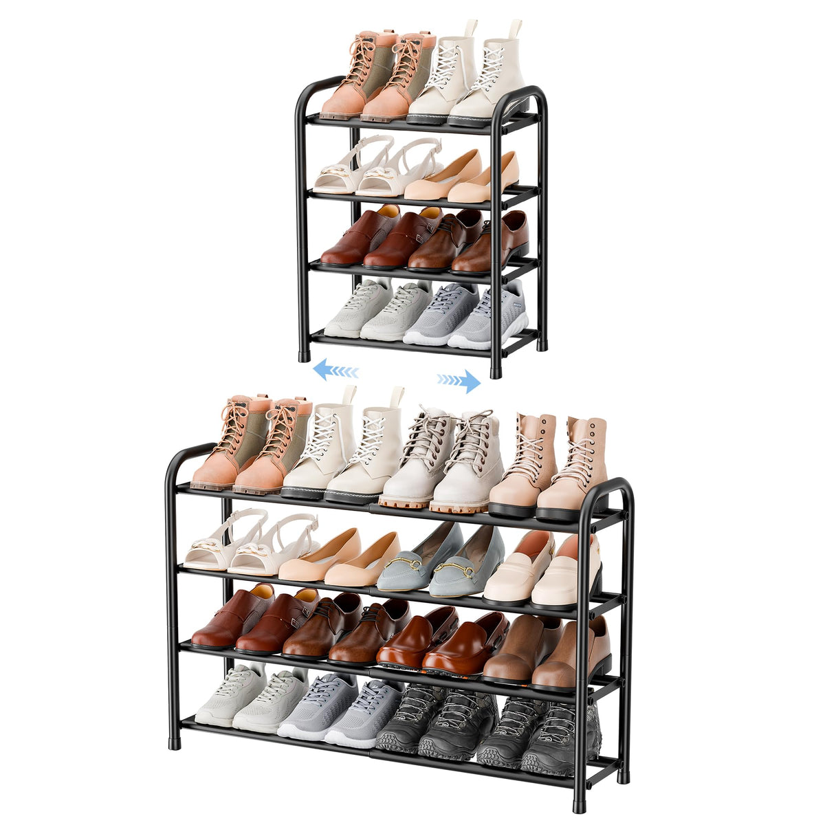 ENJOYBASICS Expandable Shoe Rack, 4 Tier Adjustable Shoe Storage Shelf