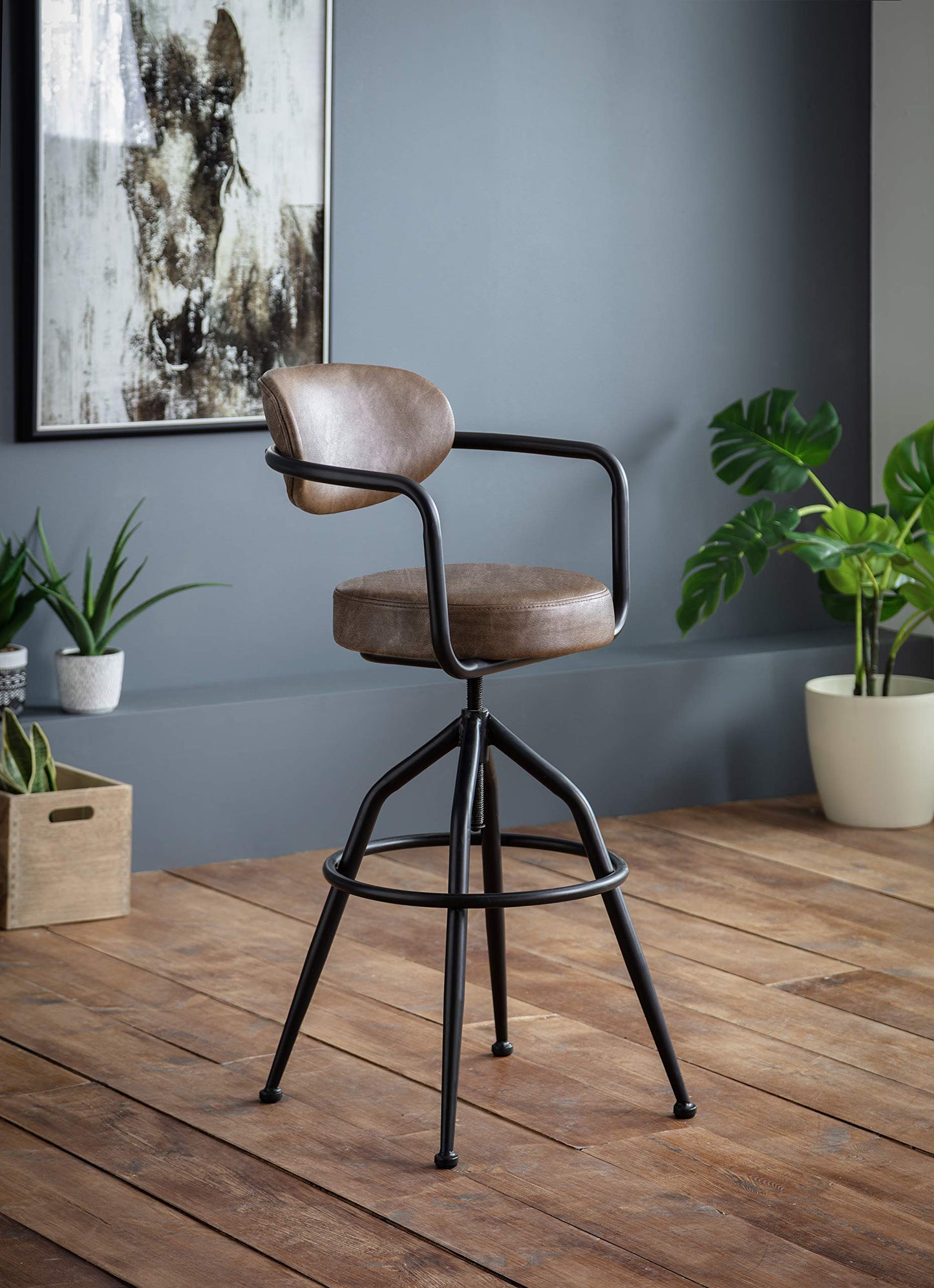Julian Bowen Barbican Bar Stool, Black - H110 x W33 x D55.5cm
