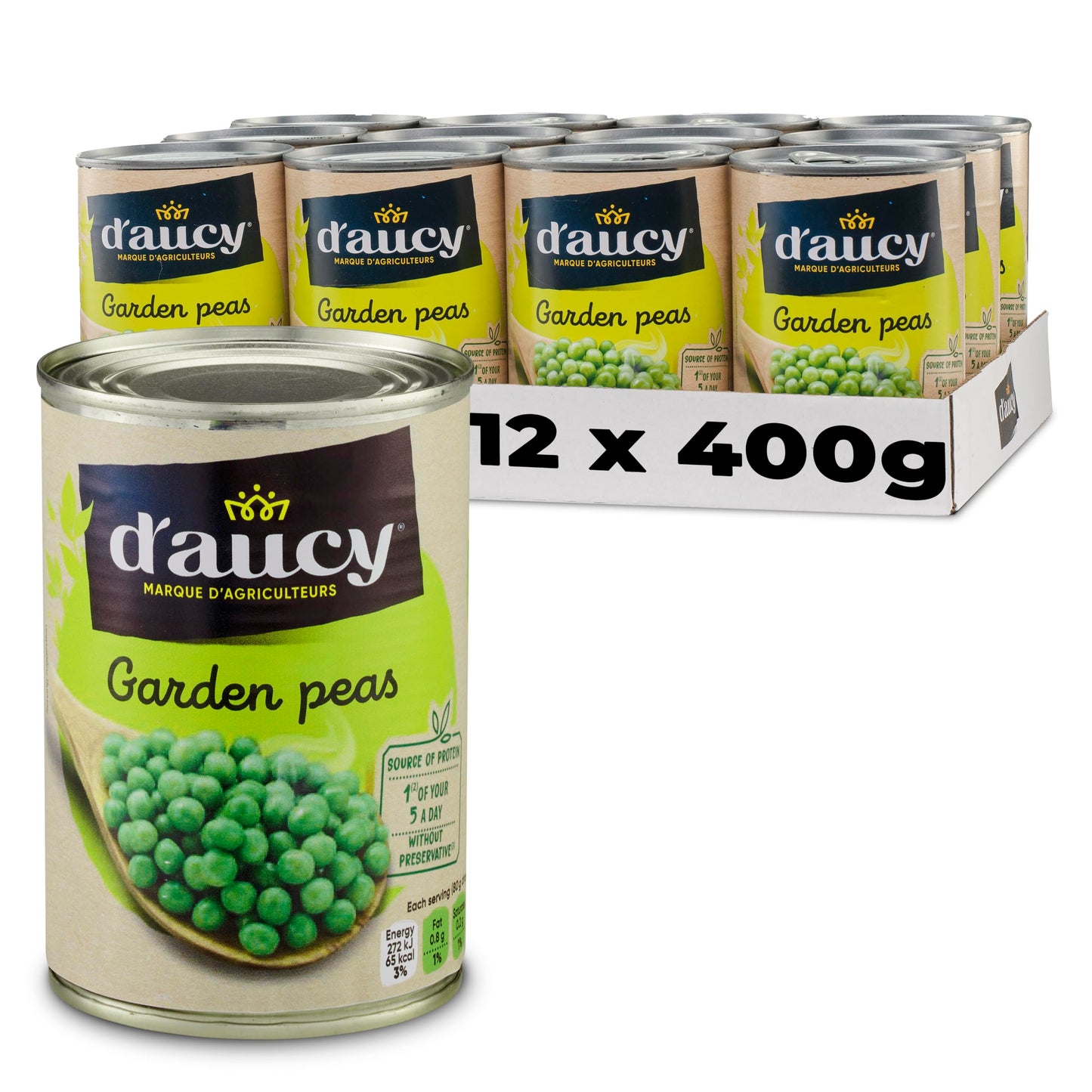 D'Aucy Garden Peas 400 g (Pack of 12)