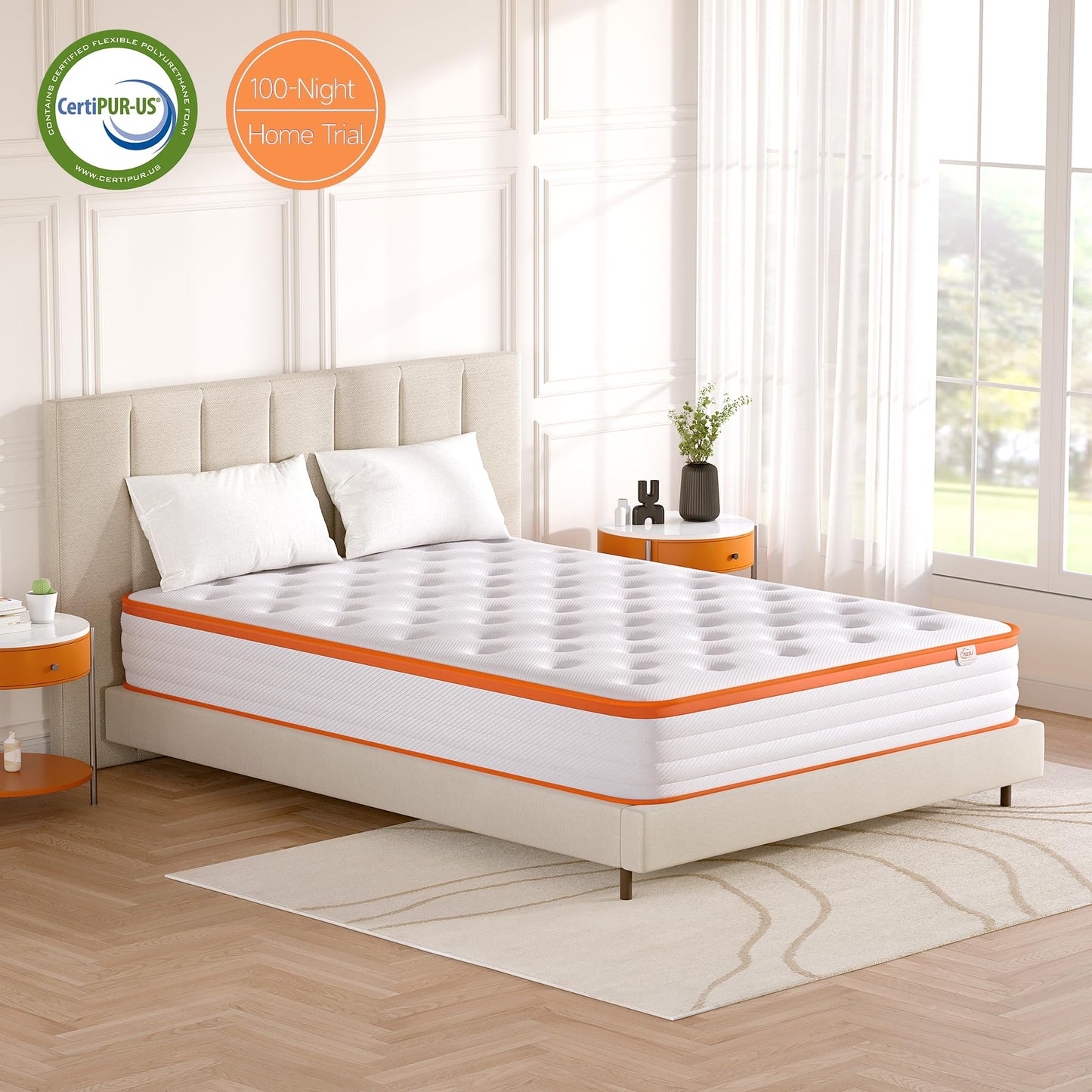 TeQsli Small Double Mattress 4FT, 18cm Hybrid Pocket Sprung Mattress Small Double - Medium Firm - Ideal for Guest Beds