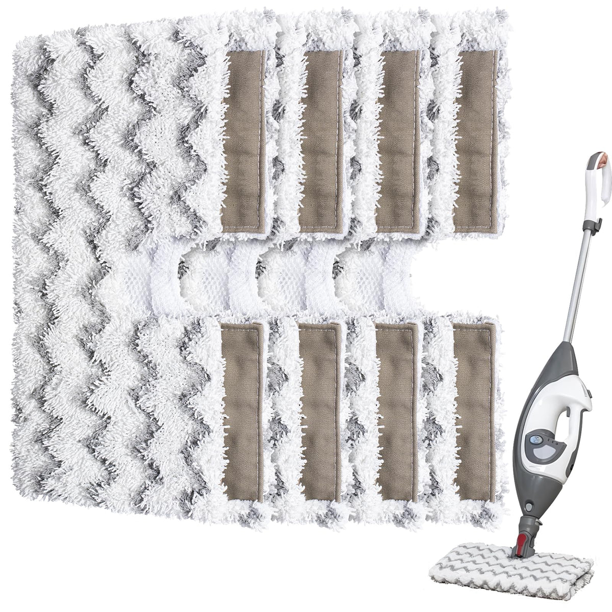 Steam Mop Replacement Pads Compatible with Shark S6001UK S6003UK S6005UK Klik n' Flip Steam Cleaner, 4 Pack Machine Washable Cleaning Pads Pocket Mop
