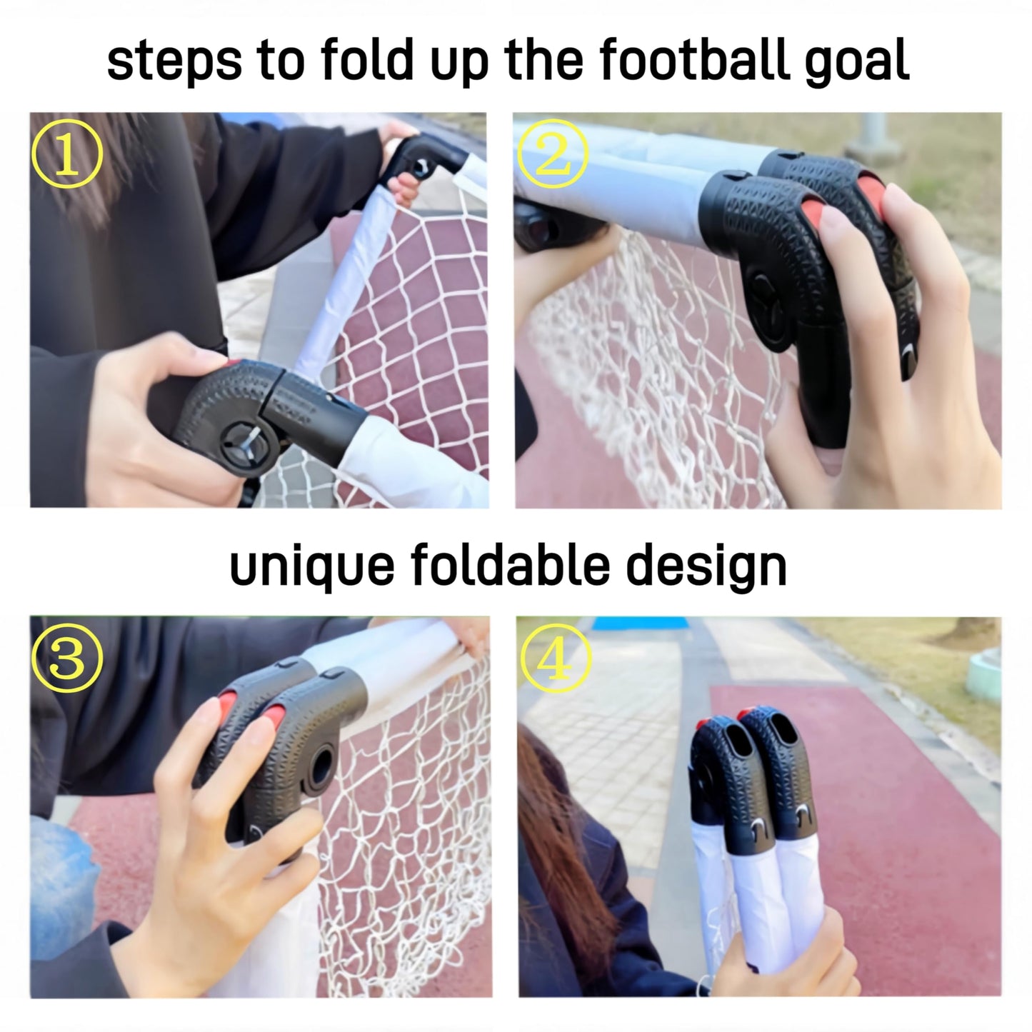 KiBiGOAL Foldable Football Goal Set, Portable Mini Football Net with 15cm Ball ? Indoor/Outdoor Kids Toy for Ages 2-7, Quick Setup Backyard & Garden
