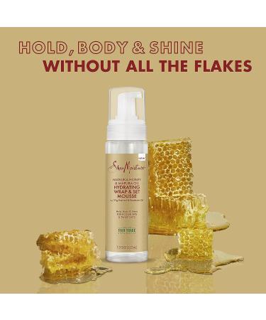 Shea Moisture Manuka Honey & Mafura Oil Hydrating Wrap & Set Mousse 7.5 oz / 222 ml - For Hydration, Hold & Shine