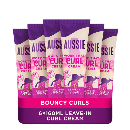 Aussie Work That Curl Defining Curl Cream | For Dry Curly & Wavy Hair | Jojoba Oil, Coconut Oil & Macadamia Nut Oil | Cruelty Free Vegan Formula |