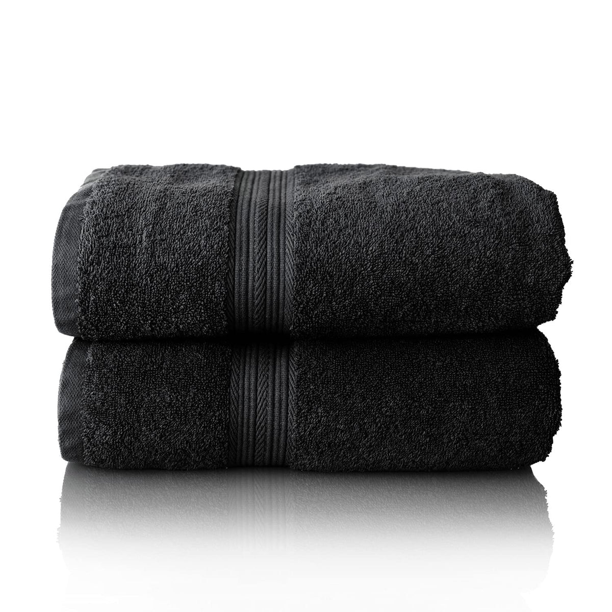 Glart Premium Set of Terry Hand Towels, Range of Terry Towels in 6 Colours and 5 Sizes, Colour: Black, 2X Sauna Towels 70 X 200 cm