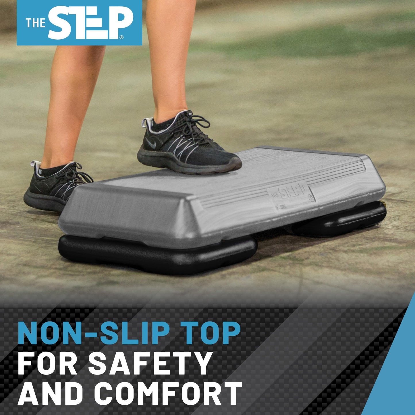 The Step (Made in USA Original Aerobic Platform ? Circuit Size Grey Aerobic Platform and Original Black Risers