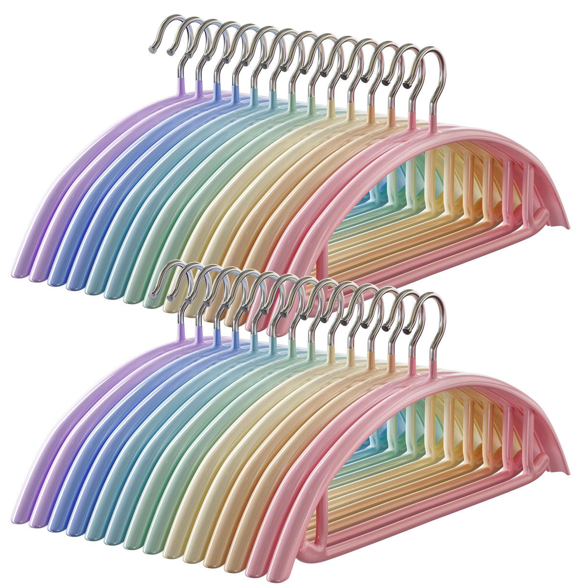 CTIME 28 Pack Clothes Hangers, PVC Coated Metal Coat Hangers Non Slip