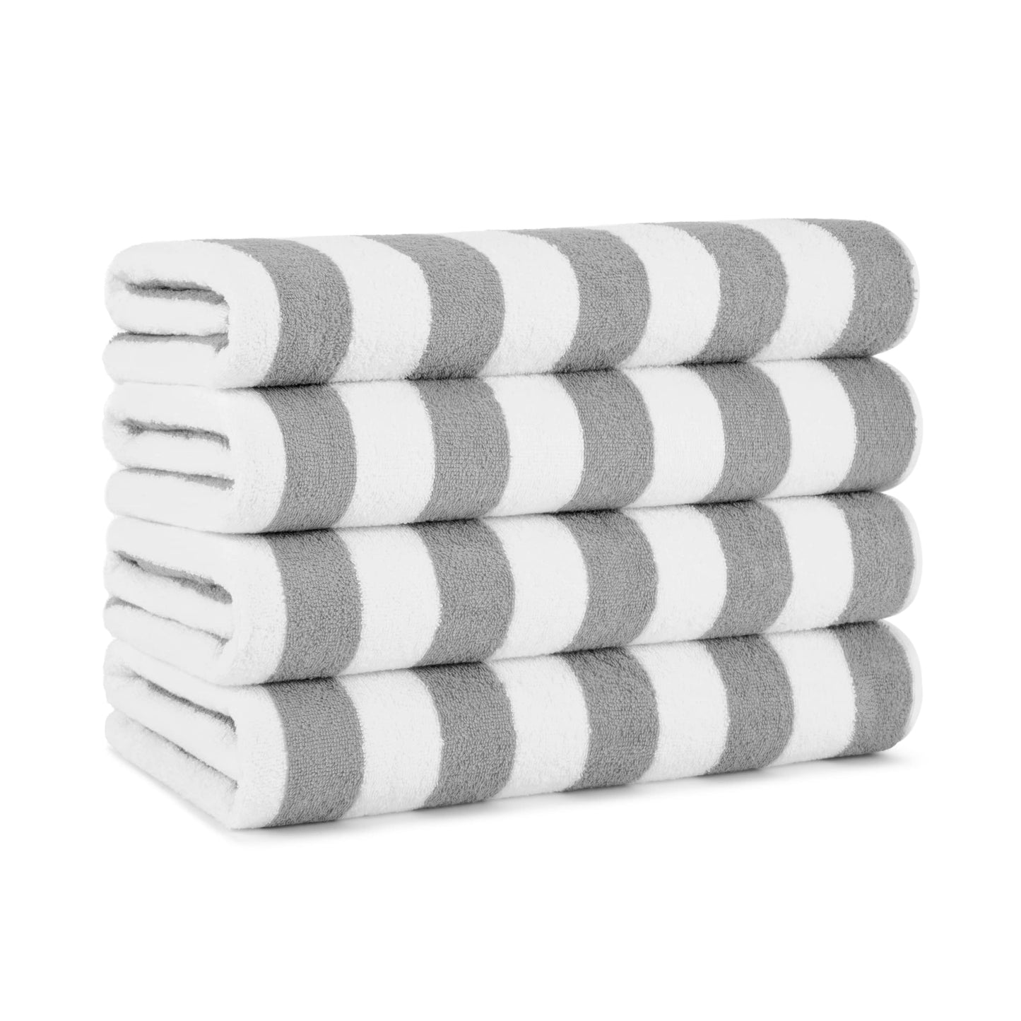 Arkwright LLC California Cabana Striped Oversized Beach Towel | Set of Four Extra Large 30" x 70" | 100% Ringspun Cotton Double Yarn Strength |